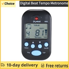 Black Portable LCD Digital Mini Metronome Beat Tempo w/ Cell Battery USA