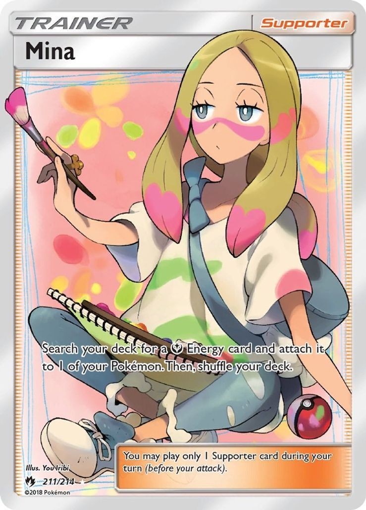 Mina - 211/214 - Pokemon Lost Thunder Sun & Moon Full Art Ultra Rare Card NM