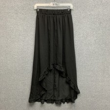Sheer Hi Low Ruffled Skirt Size Small Black Dark Fairy Grunge Whimsigoth Vamp