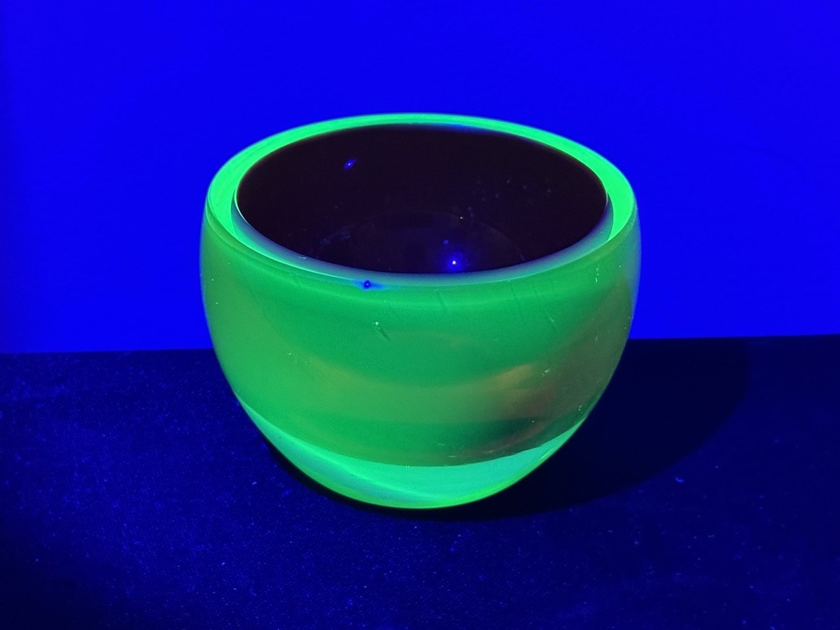 Murano Uranium Glass Vaseline And Red Bowl Ashtray Orb | eBay