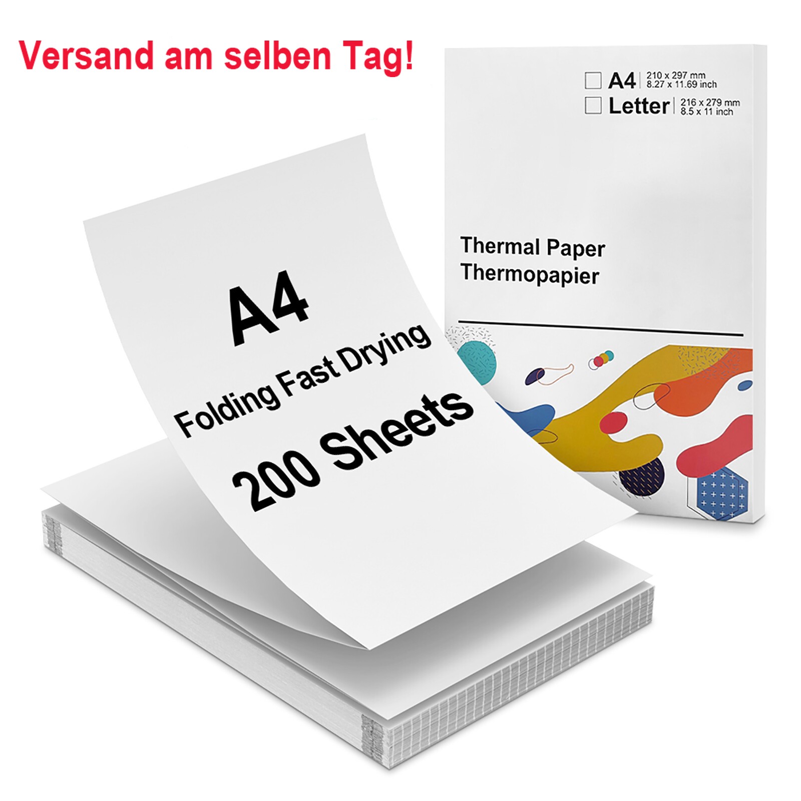 200x carta termica A4 per stampante mobile Brother PJ762/PJ763MFi M08F P831 M832