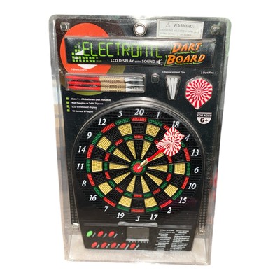 Electronic Dart Board LCD Scoreboard & Sound Wall/Tabletop Plastic Tip 18 Games