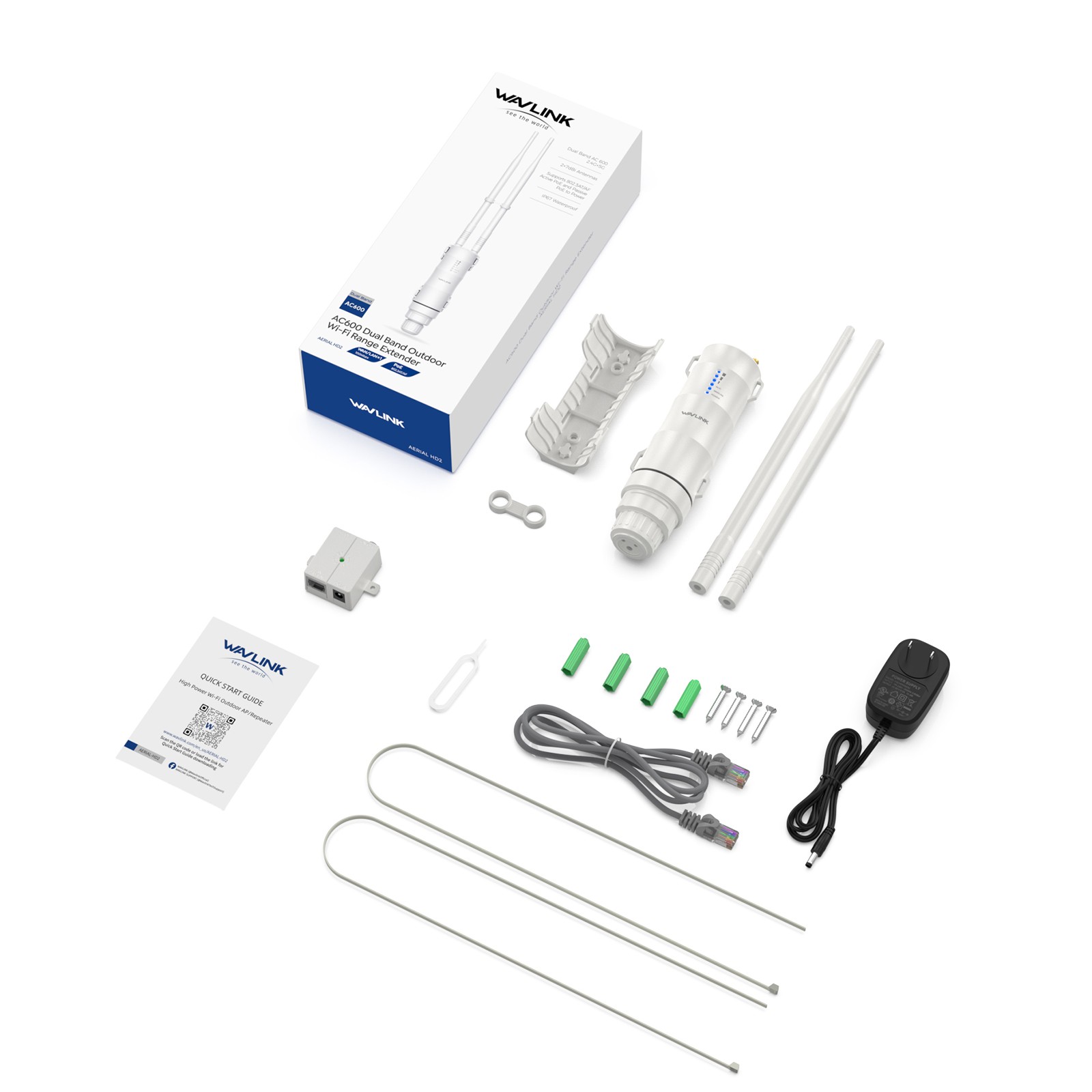 Wavlink AC600 WIFI Repeater Extender Booster High Power Outdoor AP 2.4G+5G