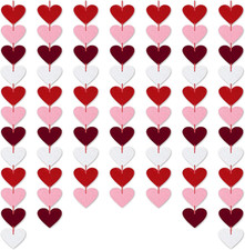 Valentines Day Decorations - NO DIY,72 Red Pink Burgundy White Felt Hearts Garla