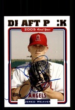 Signed Baseball Card Auto Jered Weaver 2005 Topps Update #UH312 Angels