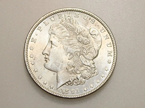 1891-P $1 MORGAN SILVER ONE DOLLAR CH/GEM BU