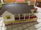 LOT OF NINE VINTAGE PLASTICVILLE BUILDINGS AND BOXES — photo 8