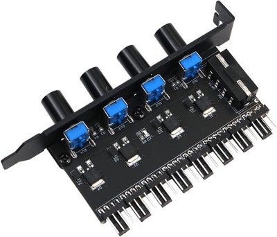 Chassis Fan Hub PC 8 Channel Fan Hub 4 Button Fan Speed Controller for CPU