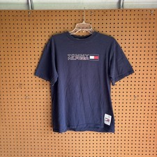 Vintage 90s Tommy Hilfiger Logo Graphic T-Shirt Navy Size Medium