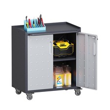 Metal Storage Cabinet with Wheels Heavy Duty Steel Garage Storage Cabinet