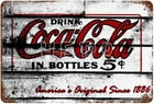 Coca Cola Vintage Tin Metal Sign Prevent Glare Plaque not Rusted 8x12