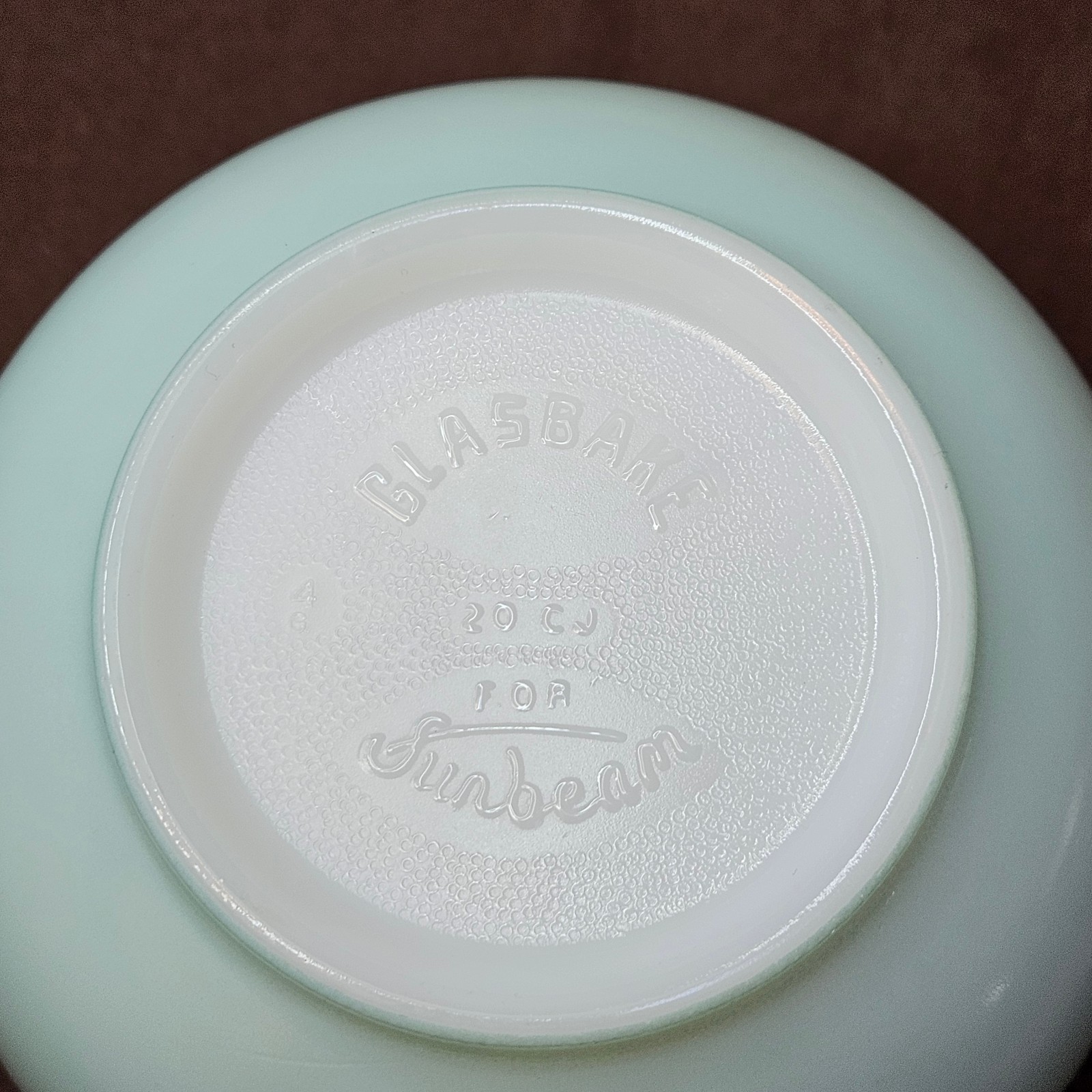 Vtg Glasbake 19CJ & 20CJ Aqua Blue Mixing Bowl Set of 2 Sunbeam Mixmaster Mixer