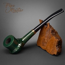 MR. Brog HAND CARVED WOODEN SMOKING PIPE FOR TOBACCO 45 Puella Green  PEAR