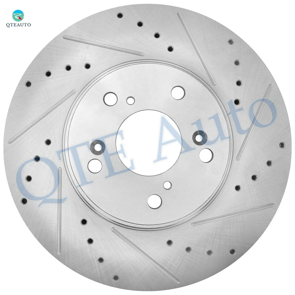 Front 300mm Drilled Slotted Disc Brake Rotors For 1999-2008 Acura TL - Image 3 of 4