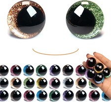 SEVENSUN 96 PCS 25mm Safety Eyes, Sparkling 3D Moon Glitter Eyes with Washers,