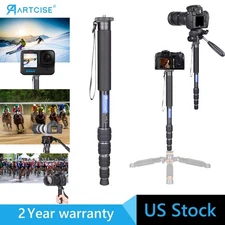 64" Camera Monopod Compact Portable Unipod Aluminum Alloy 5-Section Monopod
