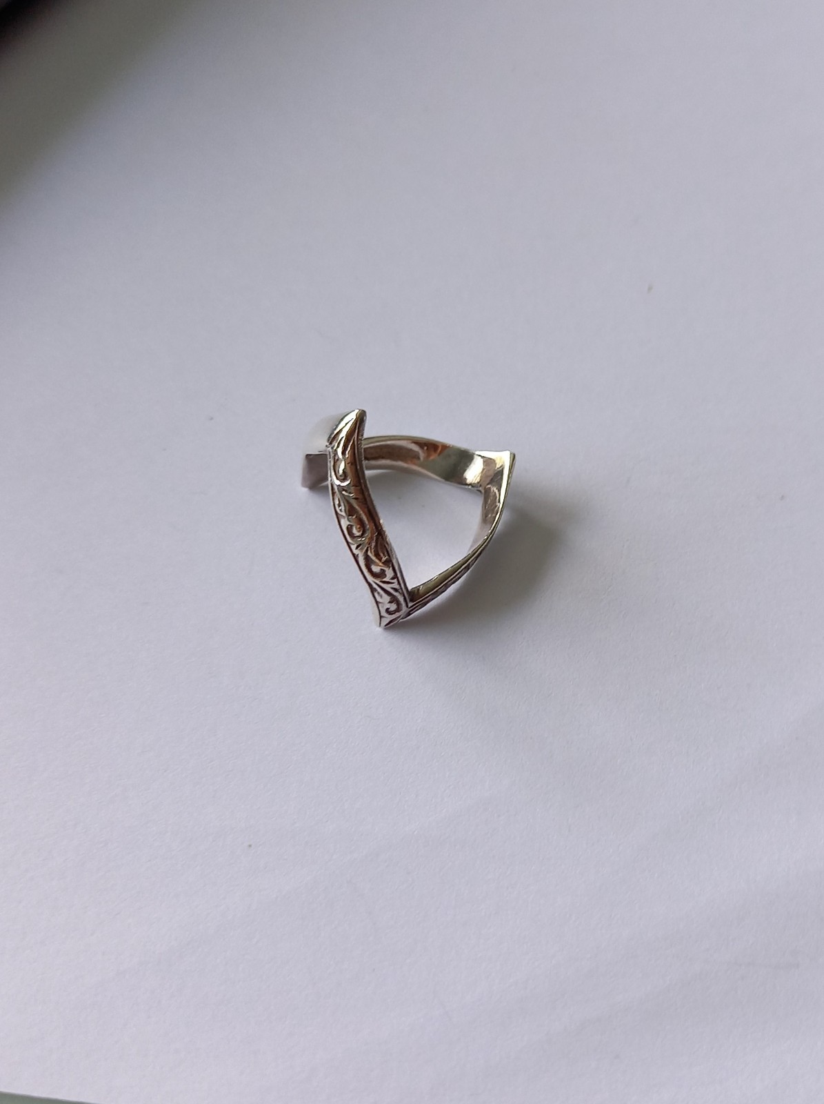 925 SOLID STERLING SILVER DOUBLE WISHBONE RING SI… - image 6