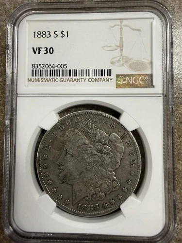 1883-S Morgan Silver Dollar NGC VF 30 Graded