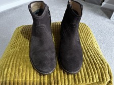 Fat face Brown Suede Western Style Ankle Boots Size 4/37