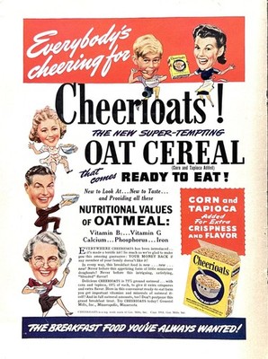 1941 Ad General Mills Minneapolis MN Cheerioats New Oat Cereal W/ Corn & Tapioca