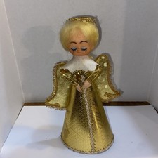 Vintage Gold Winged Angel Tree Topper