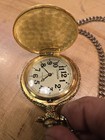 Details Golf Themed Full Hunter Pocket Watch With Chain. New Battery — photo 3