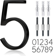 5" Stainless Steel Floating House Number, Metal Modern House Numbers 5 