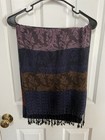 Boho Paisley Pashmina Scarf Shawl Wrap Color Block Jewel Tone, Fringe Tassel. — photo 1