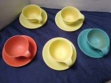 MCM Russel Wright Melmac Cup And Saucers 10pc