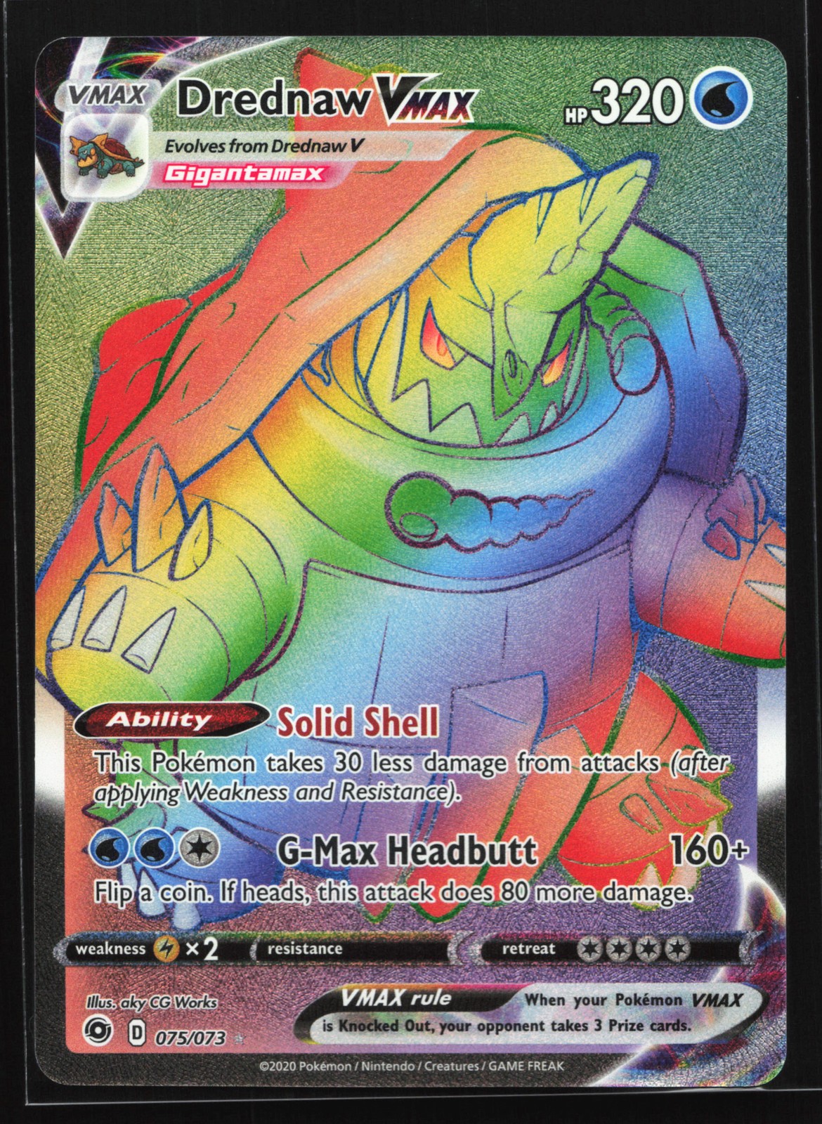 Drednaw VMAX 075/073 Champion's Path Secret Rare Pokemon Card