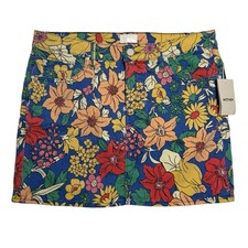 Mother Denim The Vagabond Mini Skirt Size 31 Floral Multicolor Retro Funky NWT