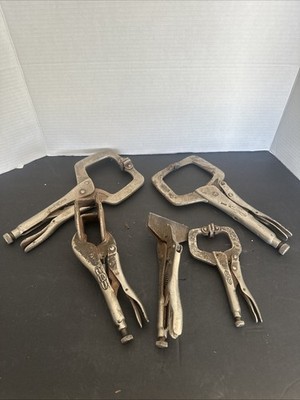 Lot Of 5 Vintage Peterson Vise Grip 11sp,11r,6sp,8r,9r Locking Pliers USA 1