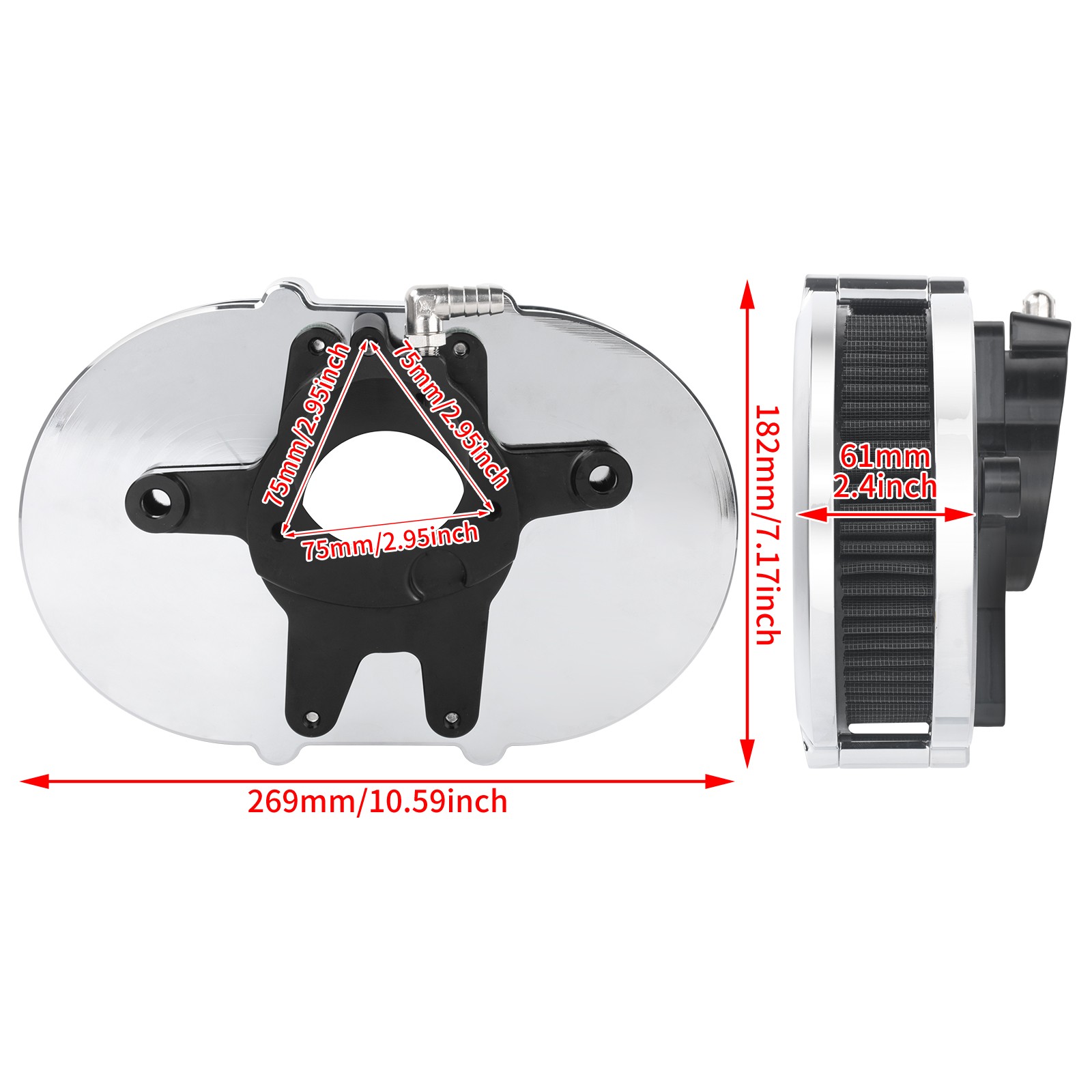 Chrome Transparent Air Cleaner Filter For Harley 24-2025 Touring Road King Glide