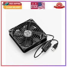 ELUTENG 120mm USB Cooling Fan 3 Speed 5V Portable Fan for PC Router TV Xbox DVR