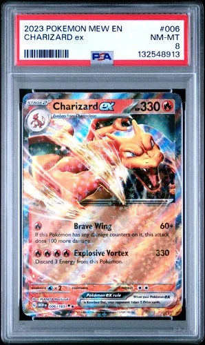 2023 POKEMON MEW EN-151 #006 CHARIZARD EX PSA 8