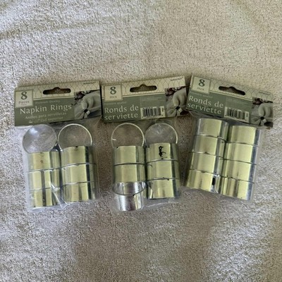 3 sets Amscan Napkin Rings Silver