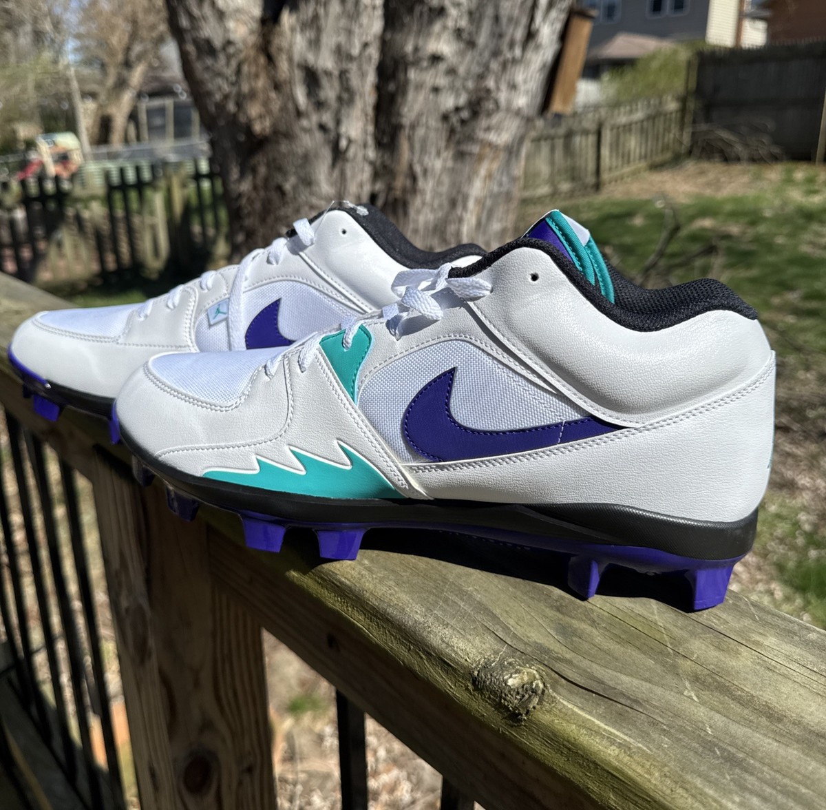 マ*オ様 Jordan Stadium 90 Low TD ジョーダンスタジアム Nike Jordan Stadium 90 Low MCS Shoes Cleats White/ Grape Ice