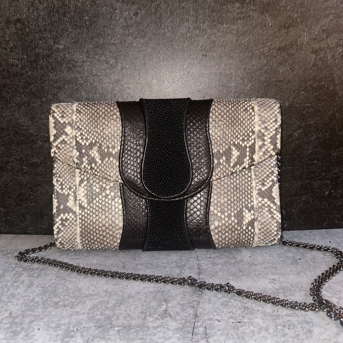 Khirma Eliazov New York Herzog Python & Stingray Clutch  display picture 1