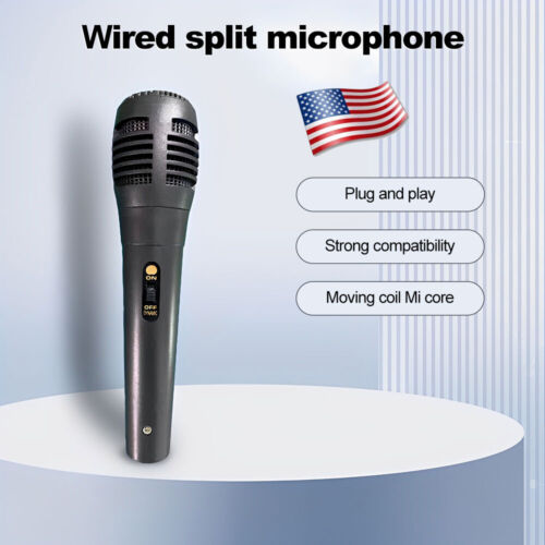 Handheld Wired Dynamic Microphone for Bluetooth Speaker Karaoke Noise Reduction