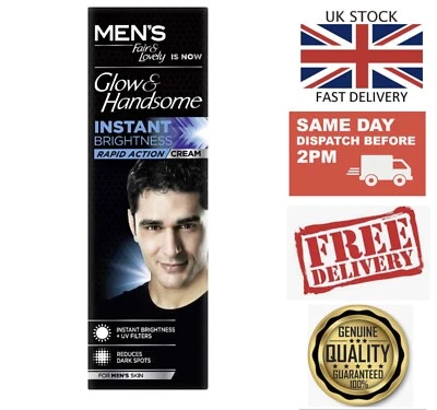 GLOW & HANDSOME UK 50g Mens Glow And Handsome Instant Brightness Cream Sun Protection