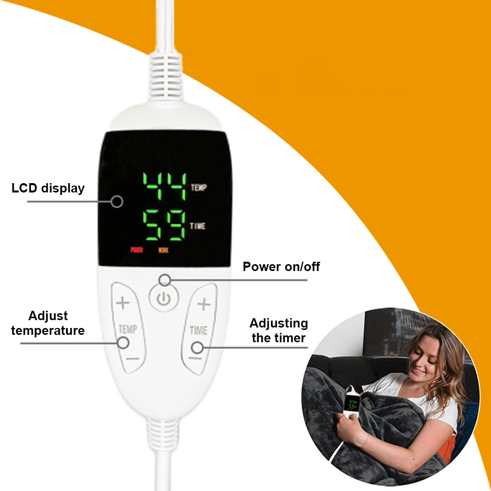 Heated Throw Blanket Electric Blanket Queen Plush Throw with Timer