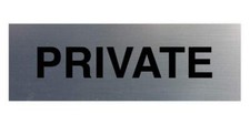 Private Sign Small Brushed Silver Door Sign for Offices Easy Installation
