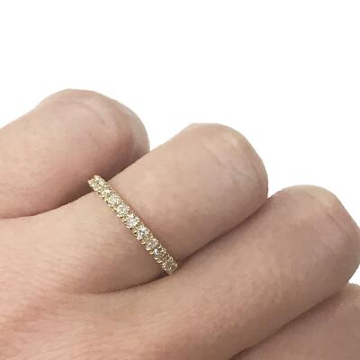 0.25 ctw Natural Diamond (G-H, SI1-SI2) Solid 14k Yellow Gold Wedding Ring 2 MM