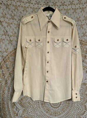 Men's Vintage Kennington size large Western Cowboy double pocket button dwn