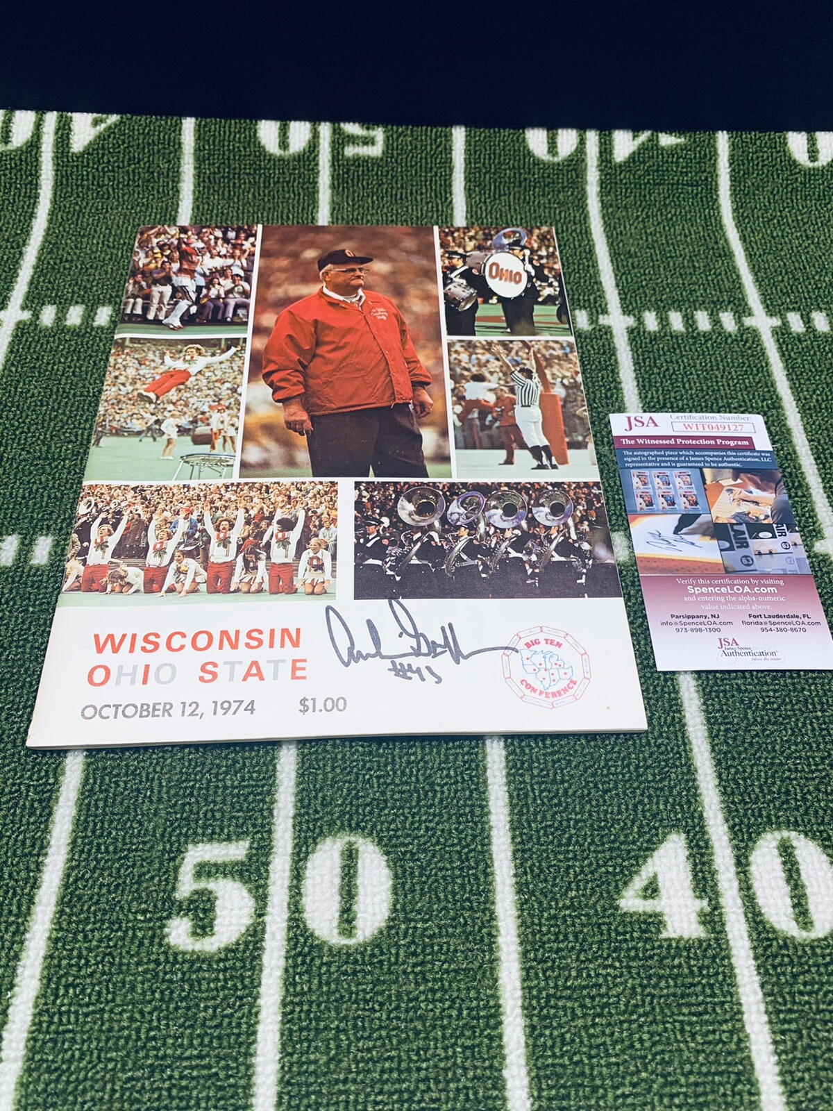Archie Griffin Autographed Signed Ohio State Buckeyes OHIO STATE WISCONSIN OCT 12 1974 PROGRAM HEISMAN JSA COA 