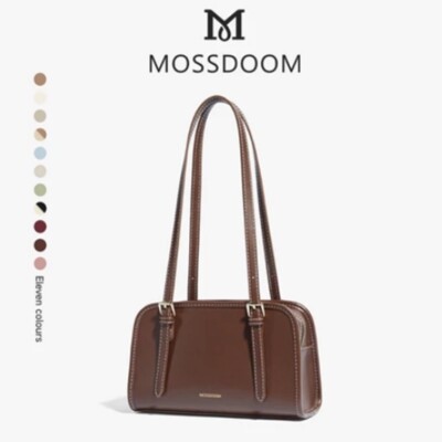 MOSSDOOM Bag Rectangle Shoulder High Capacity For Women Simple Korean Coffee