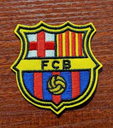 "Barcelona FC Patch Barca Futbol Club Sports Soccer Brodé Fer sur 2,5x2,5" - Photo 1 sur 3