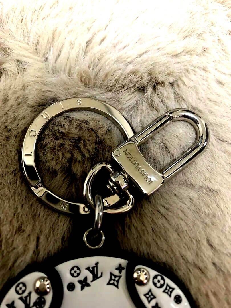 Louis Vuitton Dalmatian Motif Keychain Key Ring Bag Charm White