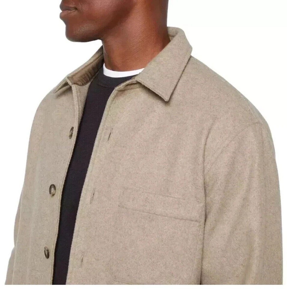 Chaqueta Camisa Banana Republic Heritage Para Hombre, Tostada, Talla S Foto 3 de 4