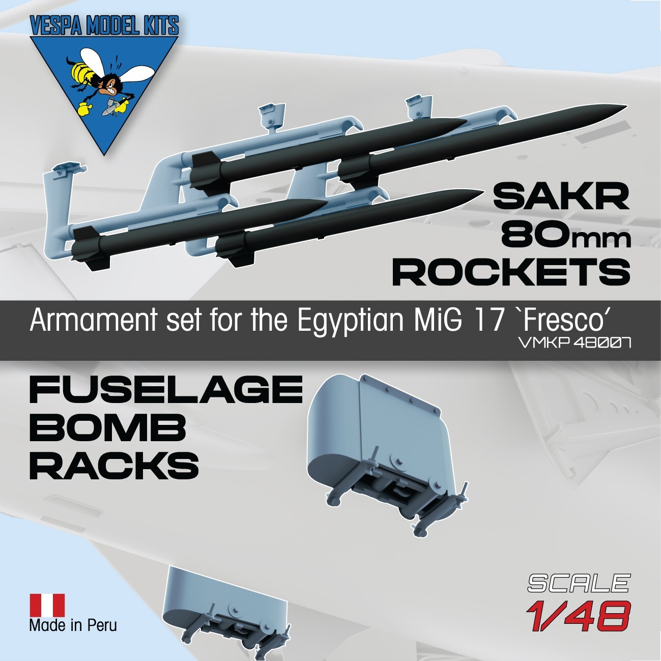 1/48 SAKR 80 mm rockets and bomb supports for Egyptian Air Force MiG-17 ...